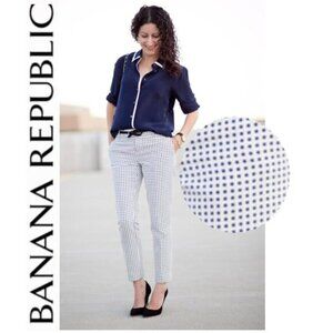 BANANA Republic Blue Polka Dot Pants  sz